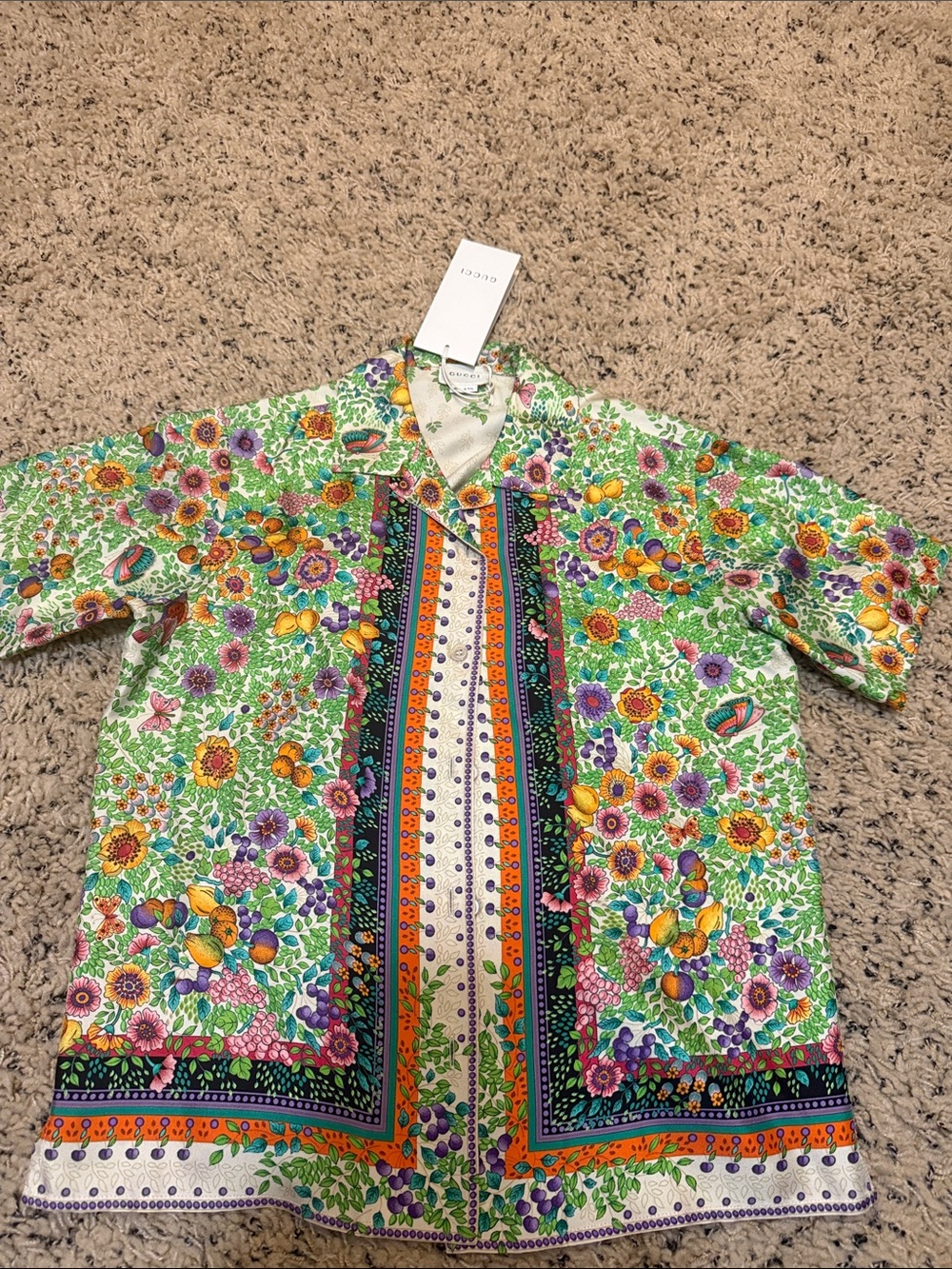 Gucci Floral Green Short-Sleeve Shirt - Luxury Designer